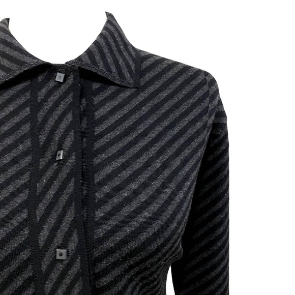 Fendi Sweaters - Fendi Black & Gray Diagonal Stripe Tunic Sweater  